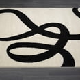 thumbnail image 6 of Abani Abstract Beige/Black Area Rug - 4'x6' - Modern Curved Line Design - Deco Collection - Easy to Clean - Durable for High Traffic Areas - Bedroom, Office & Kitchen - Medium Pile, 6 of 7