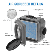 Abestorm Air Scrubber Commercial Stackable Negative Air Machine with 3-Stage Filtration, MERV-10 Filter, HEPA/Activated Carbon Filter