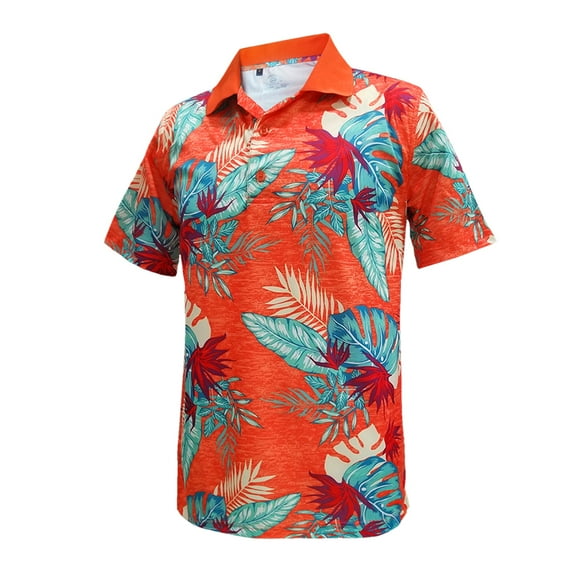 Monterey Club Men's Melange Mix Print Golf Polo Shirt #1684