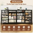 thumbnail image 5 of EnHomee 18 Drawers Dresser with LED Lights & Power Outlets Long Dresser for 65" TV Stand for Living Room Large Fabric Dressers & Chests of Drawers for Bedroom, Black, 5 of 8