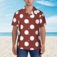 thumbnail image 2 of Yiaed Maroon And White Polka Dot Print Hawaiian Shirt for Men Short Sleeve Button Down Shirts Beach Shirts for Men,Large, 2 of 7