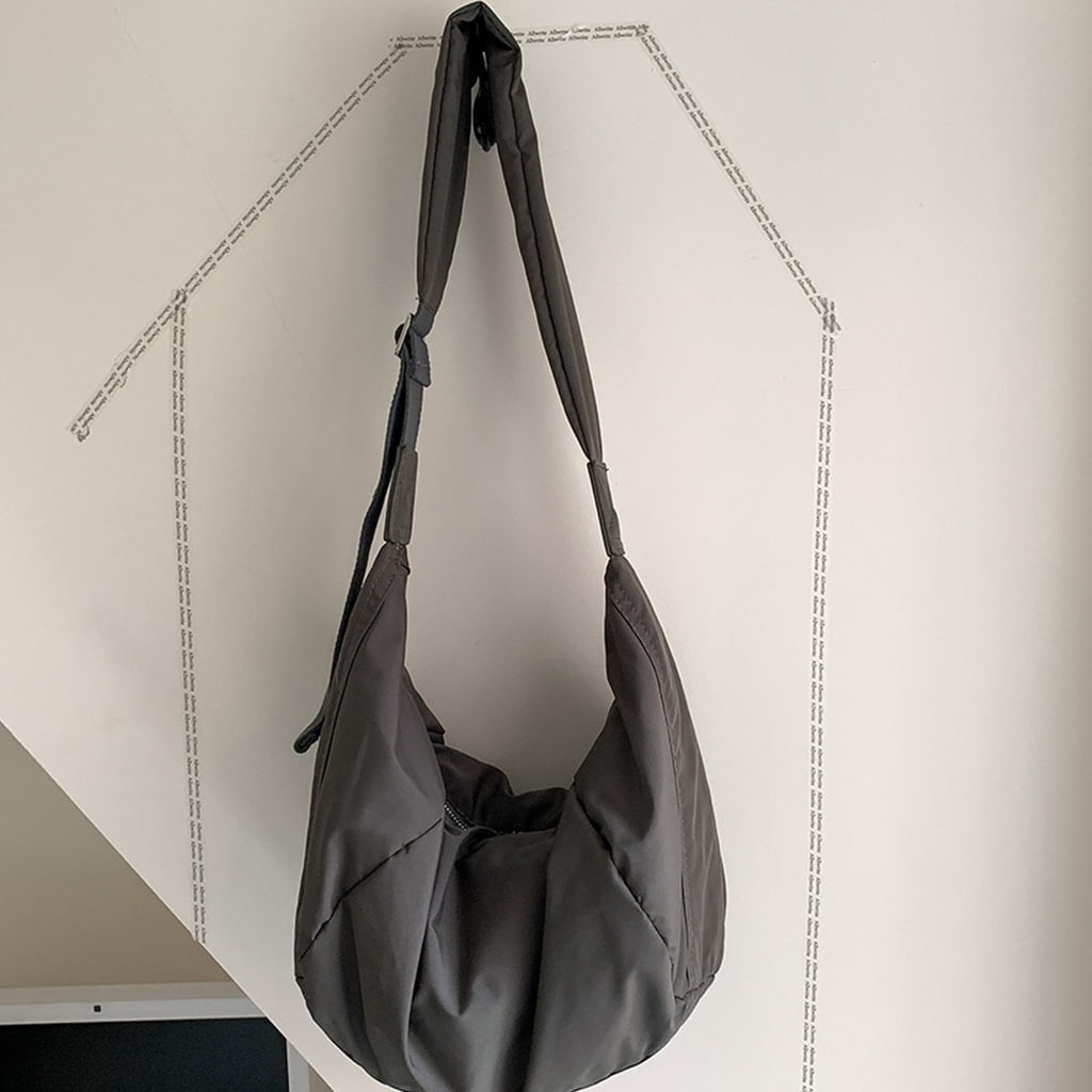 FENOHREFE Simple Fashion Casual Bags Shoulder Bags Solid Color Dumpling Bag Nylon Crossbody Bag Wide Shoulder Straps Trendy Bags