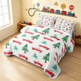 thumbnail image 3 of Erosebridal Christmas Truck Twin Quilt Set, Christmas Tree Twin Coverlet Set, White Tree 2 Pieces 1 Bedspread and 1 Pillowcase, 3 of 7