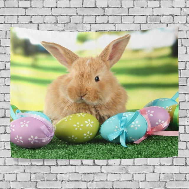 ABPHQTO Huevos de Pascua Tapiz de conejo Decoración de pared Sala de estar Tapices de dormitorio 150x200 cm