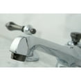thumbnail image 5 of Kingston Brass NS4463AL Water Onyx widespread lavatory faucet with brass pop-up drain, chrome finish with black nickel trim, 5 of 6