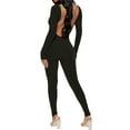thumbnail image 5 of Sedceaty Women Workout Romper Solid Color Backless Long Sleeve Pants Jumpsuits for Sports Gym Yoga Fitness, 5 of 8