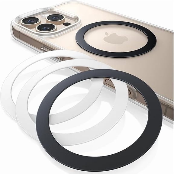 Saluqifa for MagSafe Sticker Ring - 4 Pack Powerful Metal Ring Compatible with Mag Safe Wireless Charger Case for iPhone 16 15 14 Pro Max Galaxy Android Accessories [Not Magnets]