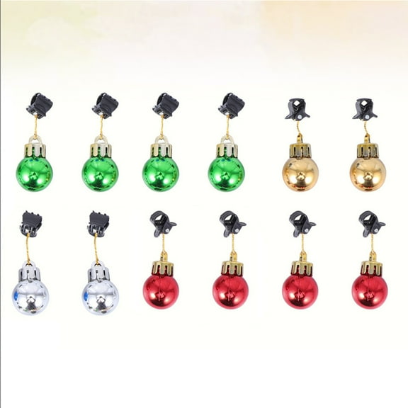 OUNONA 12pcs Beard Ornaments Clips Christmas Ball Ornament Plastic Party Ornament Bright Color