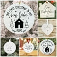 thumbnail image 2 of Jangslng Pendant First Christmas in Our Home Double-sided Print Round Heart Shape Smooth Hanging Blessings Decorative Housewarming Gift Window Decoration Pendant, 2 of 8