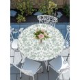 thumbnail image 6 of Round Fitted Tablecloth with Elastic Edge, Green Flower Waterproof Table Cloth Table Cover for 55"-60" Tables, Farmhouse Vintage Boho Leaf Spring Tablecloths for Dining Picnic Party Outdoor, 6 of 9