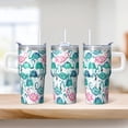 thumbnail image 2 of 20OZ Flamingo Stainless Steel Tumbler with Handle Insulated Coffee Mug Cup BPA Free Portable Sweat Resistant Ideal for Commute Travel Gifts for Women Girls on Birthday Christmas Summer, 2 of 6