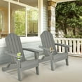 thumbnail image 2 of Patiojoy 2PCS Folding Adirondack Chair Outdoor Adirondack Chair Weather Resistant Lounger for Backyard Porch Poolside Grey, 2 of 8