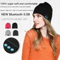 thumbnail image 5 of ZOELNIC Bluetooth 5.0 Beanie Wireless Music Listening Handsfree Headphone Hat Winter Warm Knitted Cap, Black, 5 of 11