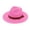 Hot Pink, variant on Women’s Double Leather Buckle Band Indent Crown Vintage Western Vacation Straw Hat with Oversized Straight Brim for City Shopping Purple