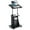Black, variant on Costway Height Adjustable Standing Desk Mobile Podium Cart w/Tilt Desktop & Door Cabinet