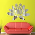 thumbnail image 4 of nipocaio 3D Lotus Acrylic Removable Mirror Wall Sticker Eco-Friendly Sticker for Bedroom, Bathroom (Silver), 4 of 5