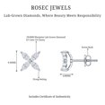 thumbnail image 3 of Rosec Jewels Lab Grown Diamond Stud Earrings - 4 Petal Flower Earrings with Screw Back (Ef-Vs Quality), 10K White Gold, 3 of 4