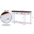 thumbnail image 4 of Aukfa Console Table, 52" Retro Half Moon Sofa Table with 2 Drawers and Shelf for Living Room/Hallway, White, 4 of 8