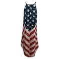 thumbnail image 3 of Summer Dresses for Womens Side Slit Halter Maxi Dress Beach Long Sundress 4th of July Casual Loose Patriotic Cami Dress, 3 of 4