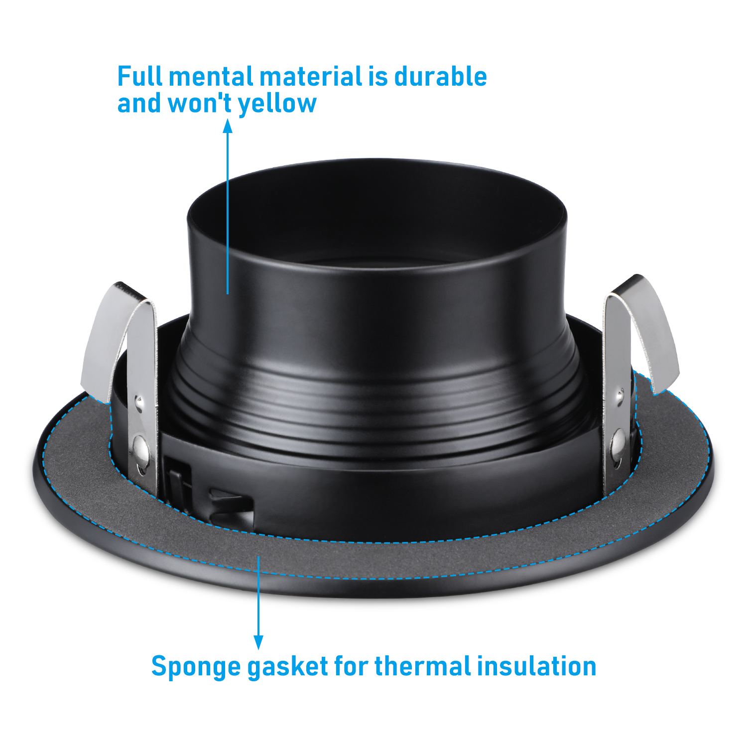 12 Pack 4" Ceiling Can Light Trim for 4" Recessed Can, Full Metal, 4" Recessed Lighting Baffle Trims Fit Halo/Juno Remodel Recessed Housing