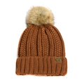 thumbnail image 6 of CC Brand Pom Thick Beanie Sherpa Lined Chunky Knit Stretch Women's Winter Hats Cap, 6 of 41