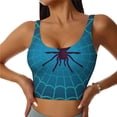 thumbnail image 2 of Lsque Spider And Cobweb Printed Women'S Sports Bra, Compression, Moisture Wicking, High-Impact Sports Bra For Women,Supportive sports bra-Large, 2 of 9