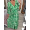 thumbnail image 6 of Cenuakty Women's Summer Bohemian Midi Dress Floral Print Half Sleeve V Neck Elastic Waist Loose Beach Dress, 6 of 7