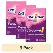 (3 pack) One A Day Women's Prenatal Multivitamin with Folic Acid, DHA and Iron, 60 Ct