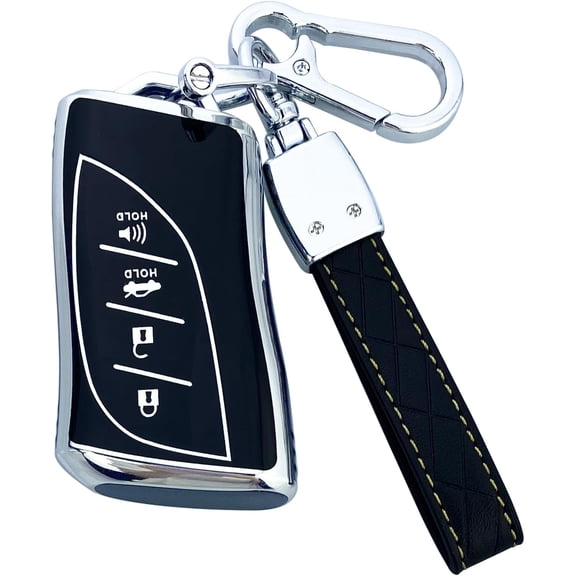 Key Fob Cover Compatible with Lexus ES NX GX RX UX LC LS Key Case Shell with Keychain,Black