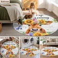 thumbnail image 5 of Round Area Rug 3.3 Ft, Spring Cow Washable Non-Slip Circle Carpet for Living Room/Bedroom, Summer Sunflower Botanical Vintage Low-Profile Small Kitchen Mats Collection Rugs for Indoor, 5 of 8