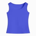 thumbnail image 4 of TOWED22 Girls Tank Tops Flowy Loose Fit Sleeveless Shirts Basic Casual Summer Tunic Tops(Blue,S), 4 of 4