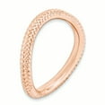 thumbnail image 3 of 925 Sterling Silver Pink Plate Wave Stackable Ring Curved, 3 of 7
