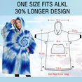 thumbnail image 4 of Oversized Wearable Blanket Hoodie,Blue Tie Dye Mandala Pattern Sherpa Blanket Hoodie with Super Pockets,Super Warm Fuzzy Pullover for Women & Men, 4 of 6