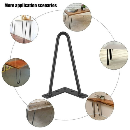 Lewis Metal - Dilwe 4Pcs Black Iron Table Desk Legs Home Accessories for Diy Handcrafts Furniture, Metal Desk Legs, Iron Table Legs