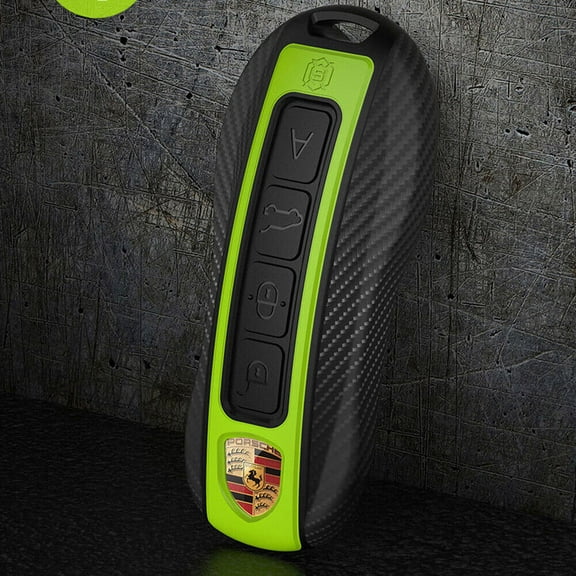 for 2017- Porsche Cayenne Panamera 911 Carbon Fiber Key Fob Cover Case Keychain