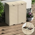 thumbnail image 2 of Outdoor Waste Bin Waterproof Resin Garbage Can, Durable and Stylish Outdoor Trash Can (Cappuccino, 61 Gal), 2 of 7