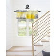 thumbnail image 6 of Kitchen Cafe Valance Curtain for Small Windows,Modern Abstract Geometric Art Rod Pocket Valances Yellow Grey Color Blocks Graffiti Window Treatment Panel for Living Room/Bedroom/Bathroom,42x18in, 6 of 9