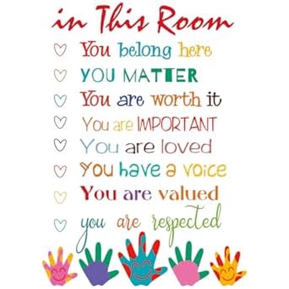 ColorfuI Inspirational Wall Decals Positive Saying in This Room Quotes Wall Stickers Coloful Peel and Stick Wall Decals for Bedroom Nursery Playroom Daycare School Classroom Decor$$Tools