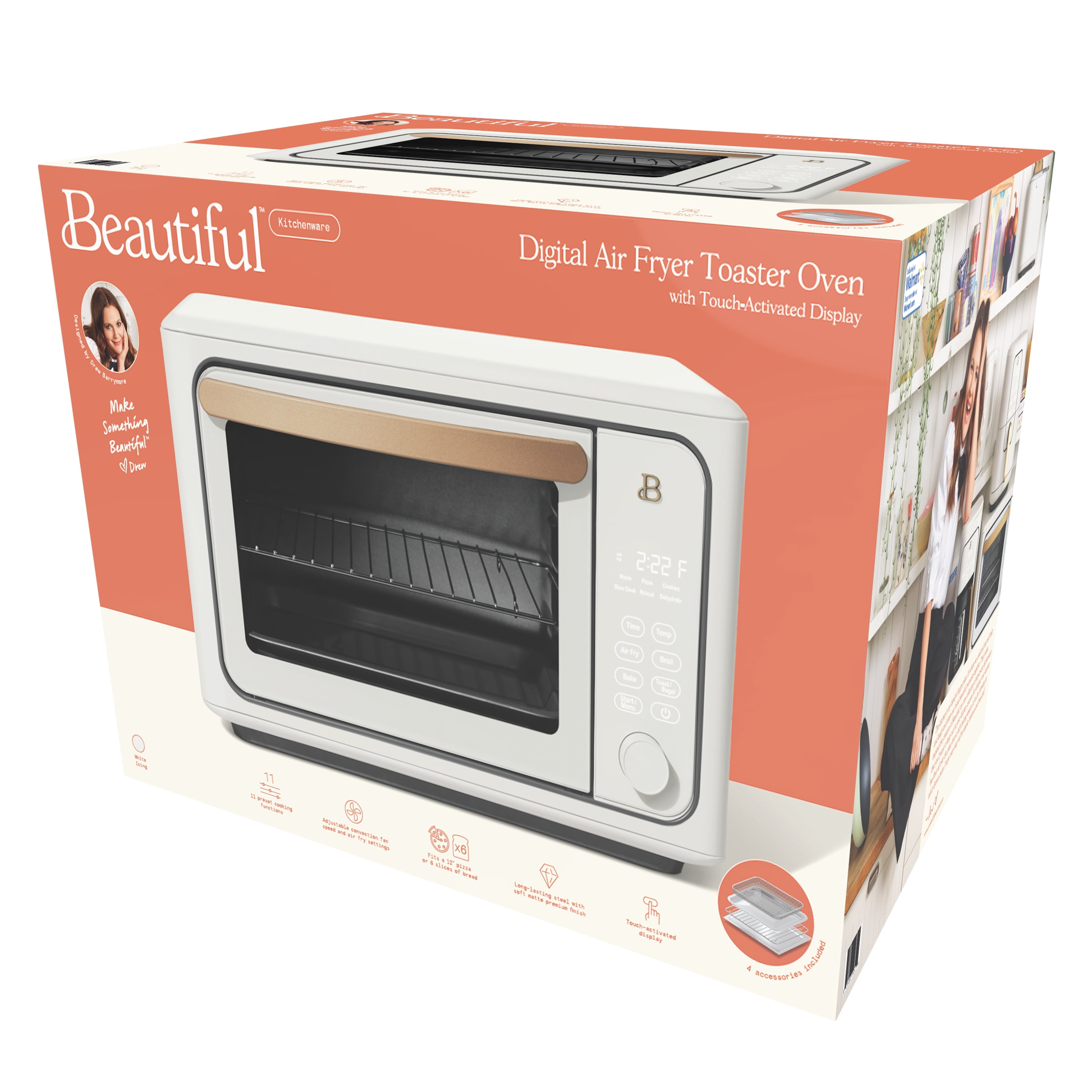 6 Quart Touchscreen Air Fryer, Black Sesame by Drew Barrymore - Bed Bath &  Beyond - 36496661