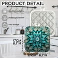 thumbnail image 2 of Bahomeck Pot Holder 4Pcs,Teal Mandala With Intricate Patterns Square Heat Resistant Hot Pads For Kitchen Cooking Oven With Hanging Loop Potholder Easy To Store, 2 of 5