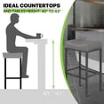 thumbnail image 3 of Magshion 31.5" Upholstered Counter Bar Stool Set of 2, Backless PU Leather Saddle Seat Barstools for Kitchen Island, Metal Frame, Gray, 3 of 8