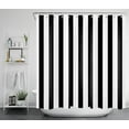 thumbnail image 4 of Black and White Shower Curtain,Striped Bathroom Curtain,72x72 inch Waterproof Polyester Fabric,Fashion Bath Decor,Ring Hooks Included, 4 of 6