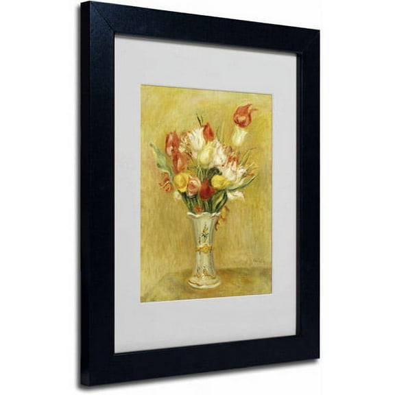 Trademark Fine Art "Tulipes 1909" Canvas Art by Pierre Renoir, Black Frame