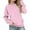Pink, variant on MUXiin Lined Sweatshirt Girl Drop Shoulder Crewneck Sweatshirts Workout Athletic Soft Plain Tunic Pullover Tops