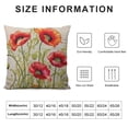 thumbnail image 5 of Jiayy  Poppies Pillow Cover Watercolor Poppy Flower Floral Stem Nature Orange Red Green Decorative Throw Pillow Cases Indoor Square Cushion Covers for Home Sofa Couch, 5 of 5