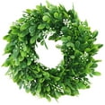 thumbnail image 2 of CoreLiving 15 Inch Eucalyptus Wreath Artificial Green Wreath Round Fabric Faux Greenery Leaves Wreath Realistic Farmhouse Style Wreath for Front Door Wall Window Decor Indoor Hanging, 2 of 9