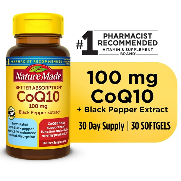 Nature Made CoQ10 100mg with Black Pepper Extract Softgels, Dietary
