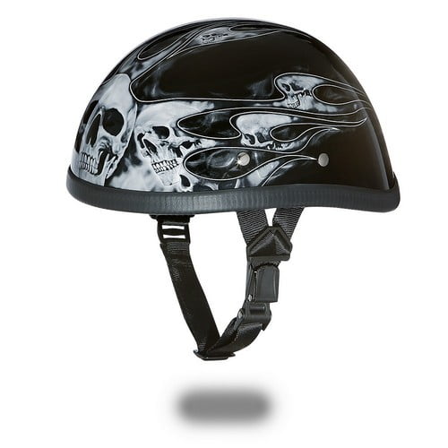 DAYTONA Novelty Skull Cap 1 2 Half Motorcycle Helmet 35 Styles NON
