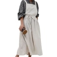 thumbnail image 1 of Injueey Algodón Lino Jardinería Café Camarero Vestido Uniforme Delantal Color sólido Delantal para cocinar Restaurante Hogar Cocina y Comedor Beige Más largo, 1 of 6