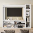 thumbnail image 6 of Cozy Castle Modern White Wall Unit TV Stand with Bookshelves for 55" TVs,Media Entertainment Center TV Console Table with Open Adjustable Shelves for Living Room, Bedroom, 6 of 11